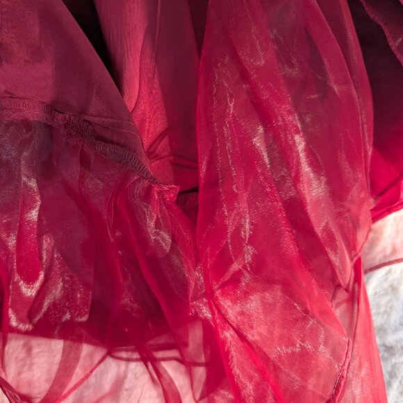 Anny Taylor Raspberry Red Silk Strapless Fit & Flare Taffeta Dress Sz 6 - Picture 6 of 6